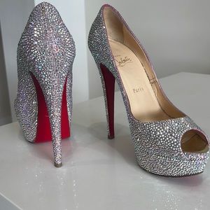 Christian Louboutin Crystal Peep Toe